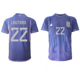 Argentina Lautaro Martinez #22 Borta Kläder VM 2022 Kortärmad